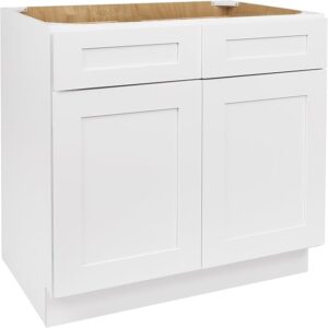 36 in. White Ready-to-Assemble Kitchen Base Cabinet with Drawer