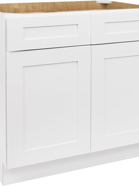 36 in. White Ready-to-Assemble Kitchen Base Cabinet with Drawer