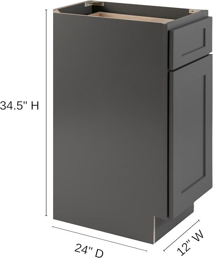 12 in Gray Ready-to-Assemble Kitchen Base Cabinet with Drawer - Image 6
