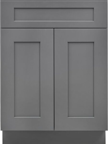 24 in Gray Ready-to-Assemble Kitchen Base Cabinet with Drawer