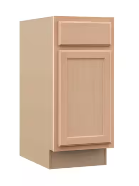 15 in. W x 24 in. D x 34.5 in. H Assembled Recessed Panel Base Kitchen Cabinet - Unfinished