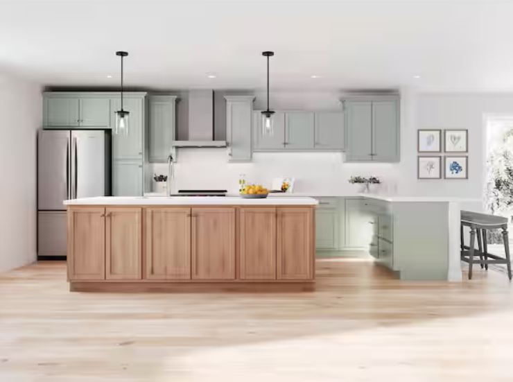 18 in. W x 24 in. D x 34.5 in. H Assembled 3 Drawer Recessed Panel Base Kitchen Cabinet in Unfinished - Image 3