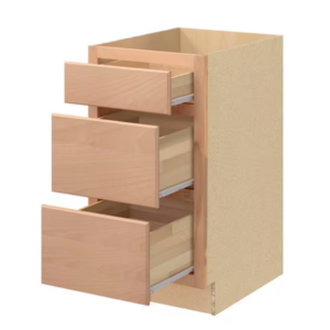 24 in. W x 24 in. D x 34.5 in. H Assembled 3 Drawer Recessed Panel Base Kitchen Cabinet in Unfinished (Copy)