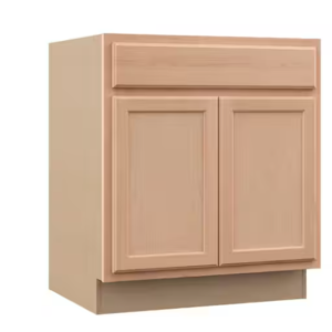 27 in. W x 24 in. D x 34.5 in. H Assembled Recessed Panel Base Kitchen Cabinet - Unfinished