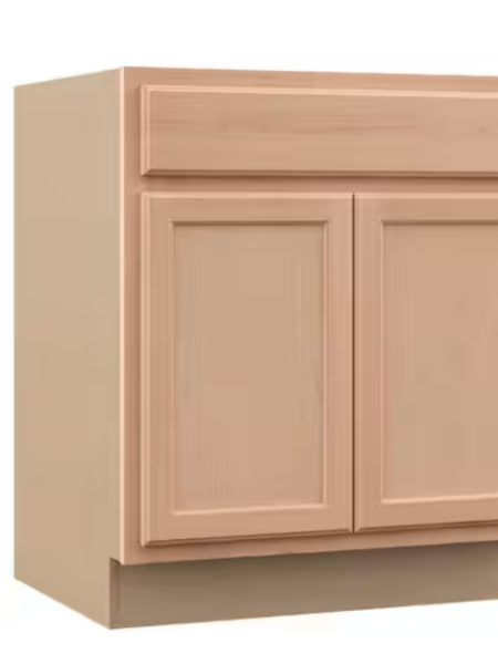 30 in. W x 24 in. D x 34.5 in. H Assembled Recessed Panel Sink Base Kitchen Cabinet - Unfinished