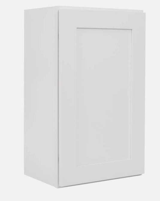 12”W x 36”H x 12”D White Shaker RTA Wall Cabinet - Solid Wood Soft-Close