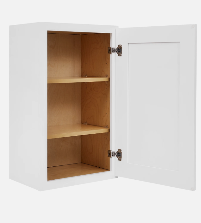 15”W x 30”H x 12”D White Shaker RTA Wall Cabinet - Solid Wood Soft-Close - Image 4