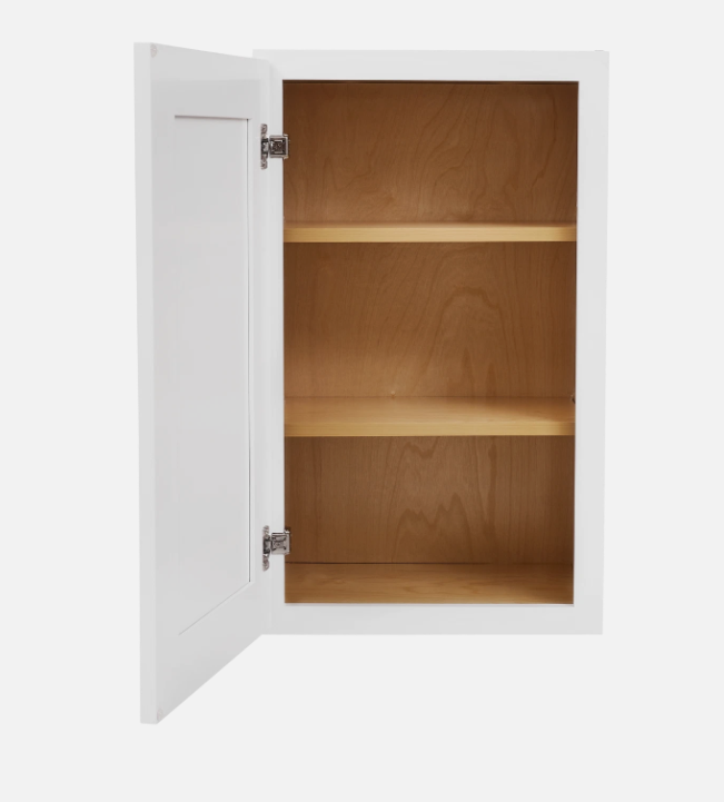 15”W x 30”H x 12”D White Shaker RTA Wall Cabinet - Solid Wood Soft-Close - Image 5