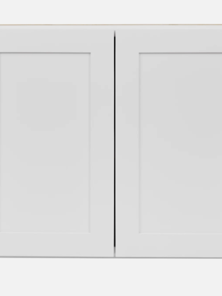 24”W x 30”H x 12”D White Shaker RTA Wall Cabinet - Solid Wood Soft-Close