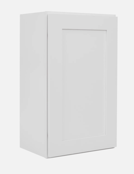 15”W x 30”H x 12”D White Shaker RTA Wall Cabinet - Solid Wood Soft-Close