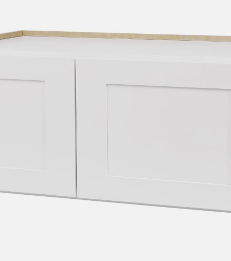 30”W x 12”H x 12”D White Shaker RTA Wall Cabinet - Solid Wood Soft-Close