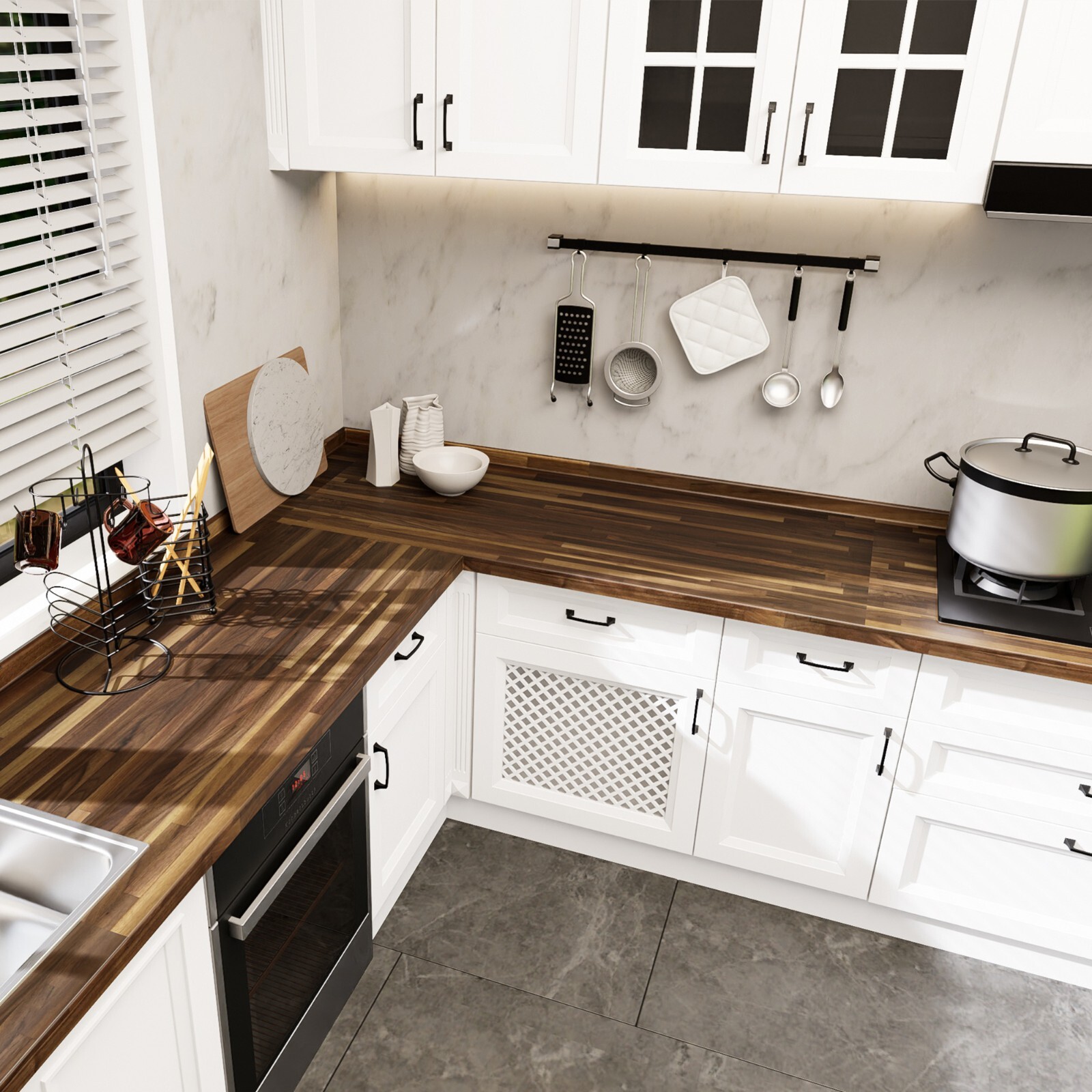 36" L x 25" W Butcher Block Counter Top, Walnut Solid Hardwood Countertop, Wood Slab - Image 4