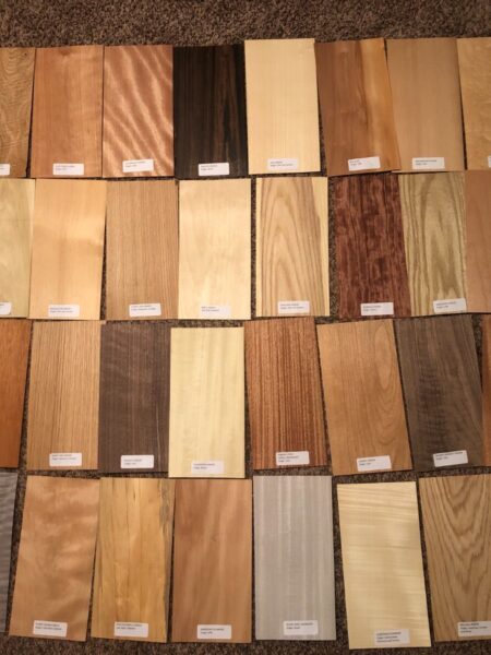 40- 6" x 12" Labeled Wood Veneer Pieces 20 Square Feet Exotic Domestic Marquetry