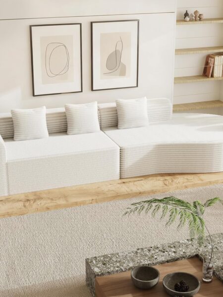 Modern Sectional Couches Oversized L-Shaped Curved Sofa Comfy Cloud Couch Sofa