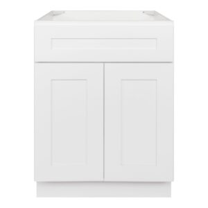25 in. W x 24 in. D x 21 in. H Bathroom Vanity Sink Base Cabinet - White