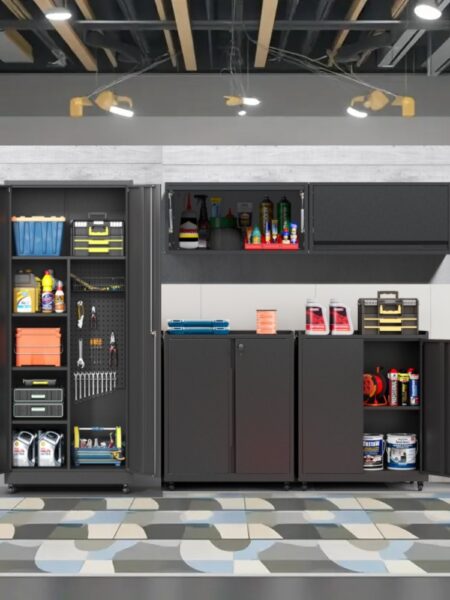 Garage Storage Cabinet System 5-Pcs Workshop Set for Garage Tool Metal Cabinets