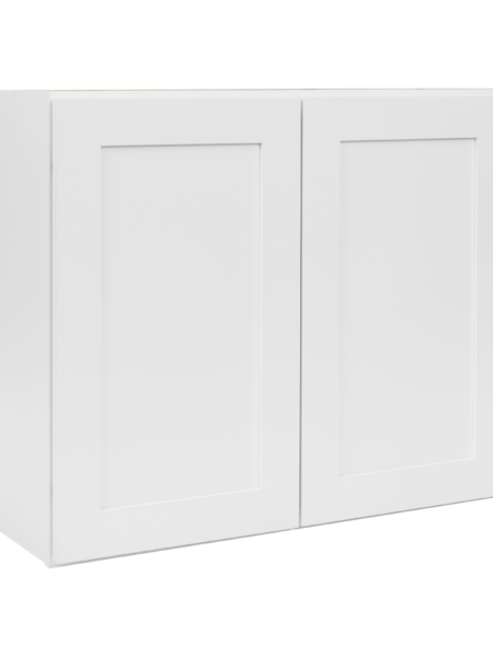 12"W x 30"H x 12"D White Shaker RTA Wall Cabinet Solid Wood Soft Close