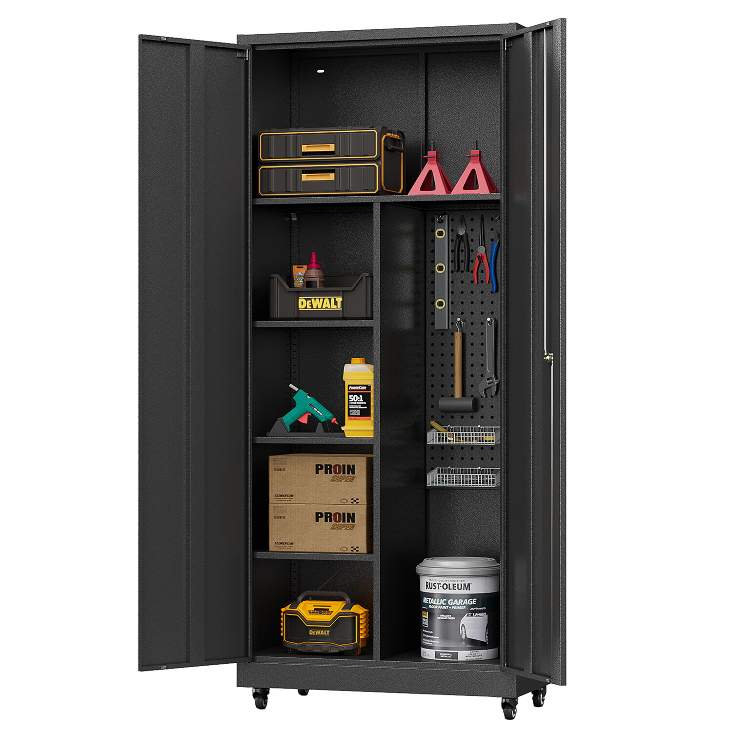 Garage Storage Cabinet System 5-Pcs Workshop Set for Garage Tool Metal Cabinets - Image 4