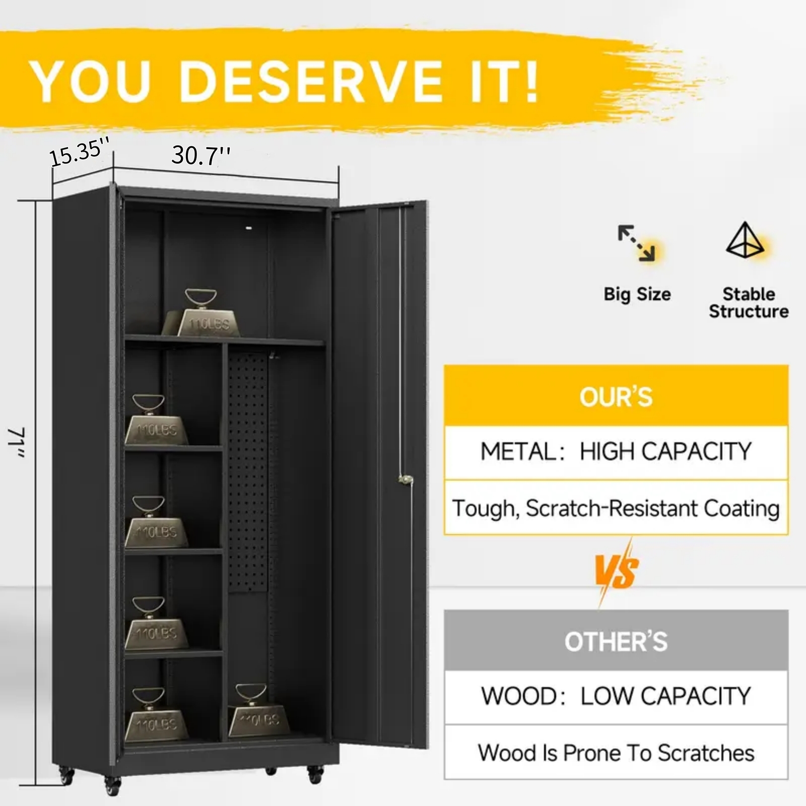 Garage Storage Cabinet System 5-Pcs Workshop Set for Garage Tool Metal Cabinets - Image 5