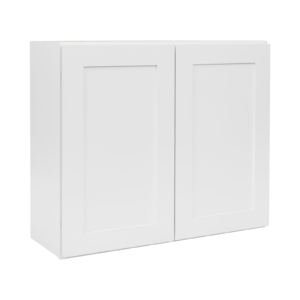 30”W x 30”H x 12”D White Shaker RTA Wall Cabinet Solid Wood Soft Close