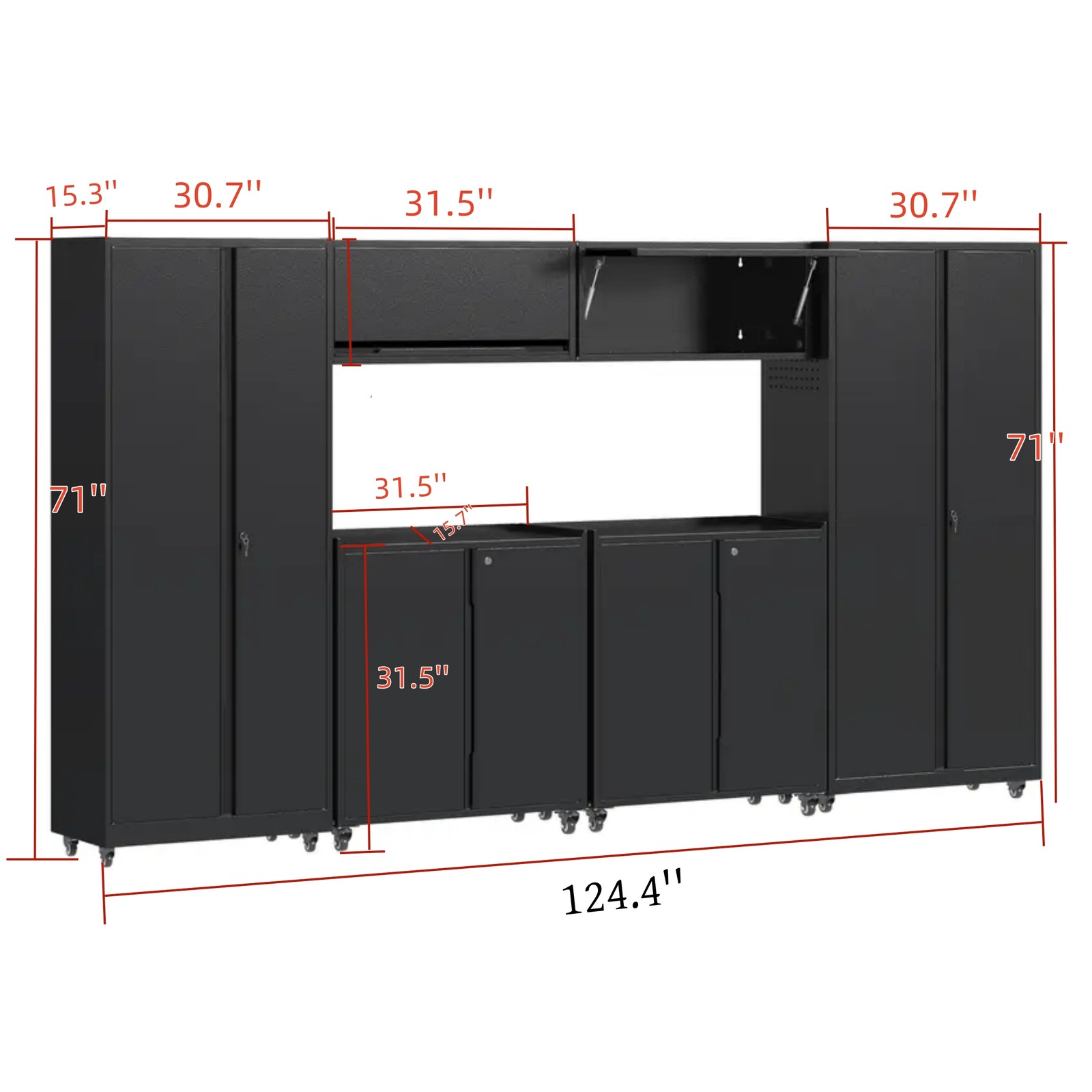 Rolling Garage Cabinet Workshop Set Garage Cabinets Storage Cabinet Tool Cabinet - Image 3