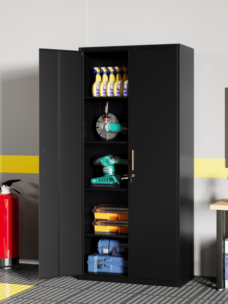 Metal Storage Cabinet with long handle ,71 Garage Storage Cabinet with Lock
