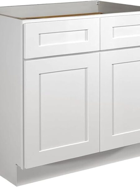36 in. White Shaker RTA Kitchen Base Cabinet with Door and Drawer